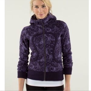 Lululemon Rare Purple/Lace/Rose Scuba Hoodie. GUC, Sz 8, ribbed arm panels